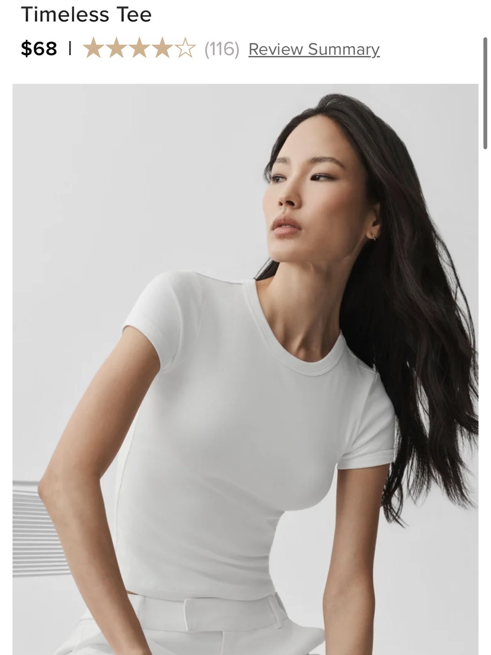 ALO Yoga timeless tee white size L
